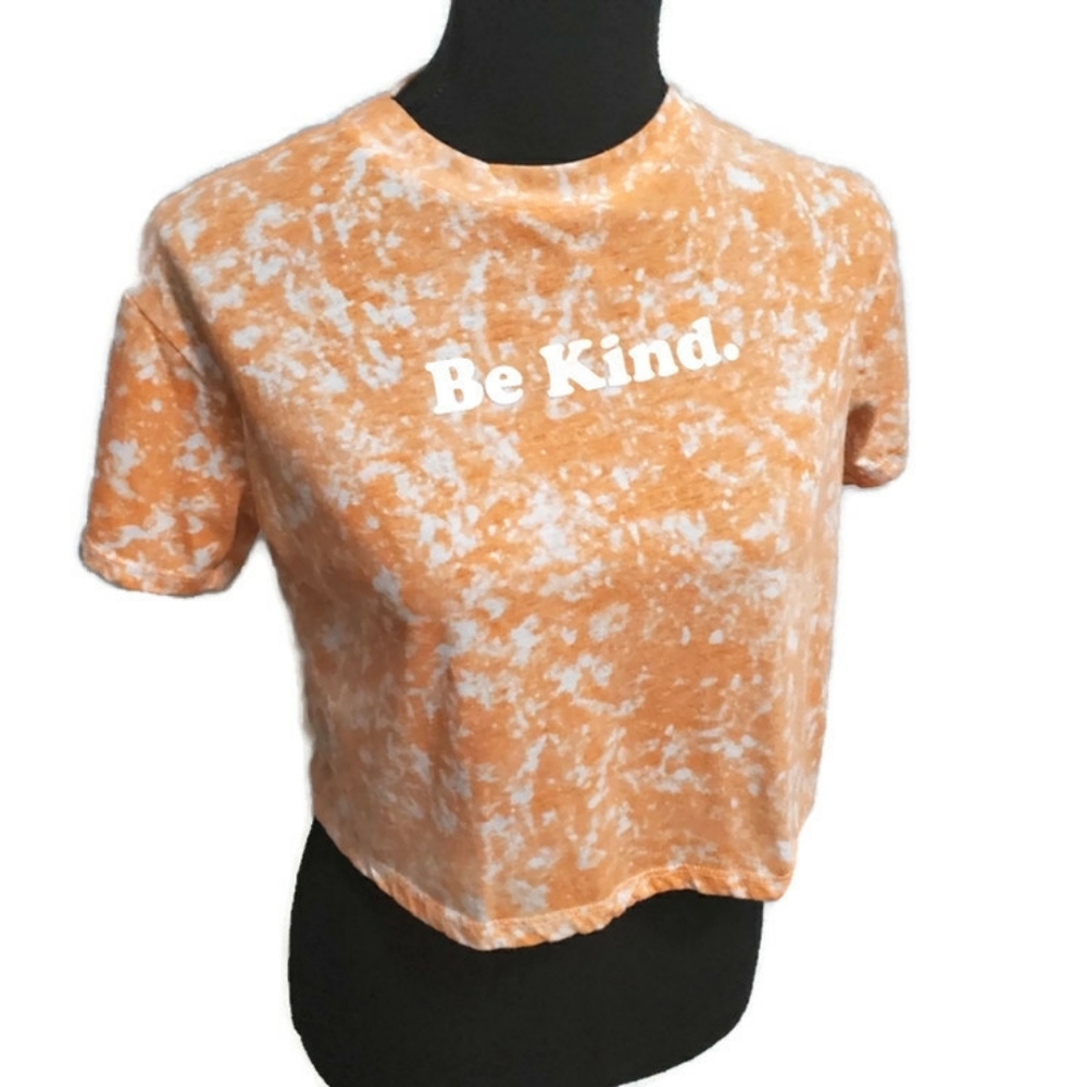 🍍FREEZE Be Kind CROP Top Orange & White Inspire
